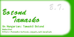 botond tamasko business card