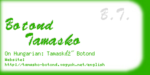 botond tamasko business card